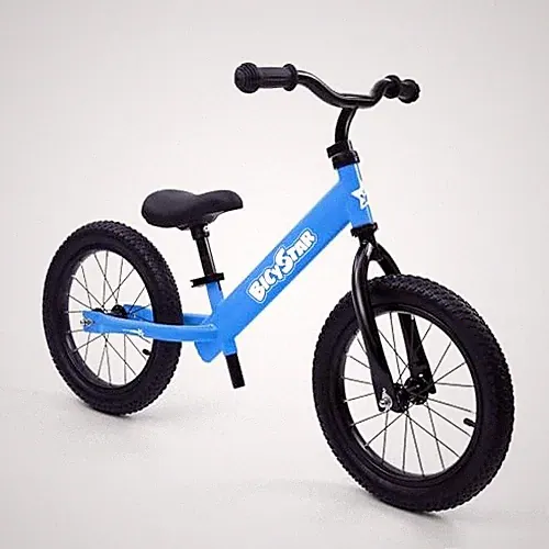 14 Inch Balance Bike for Kids 3-6 Year Old, No Pedals, Air Rubber Tires, Blue