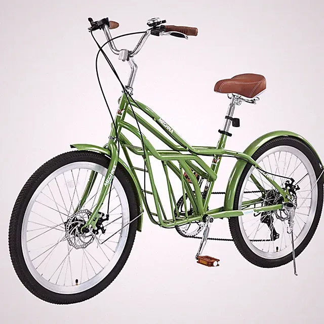 24 Inch Commuter Bike for Adults, 6-Speed & Disc Brakes, Steel Frame - Green