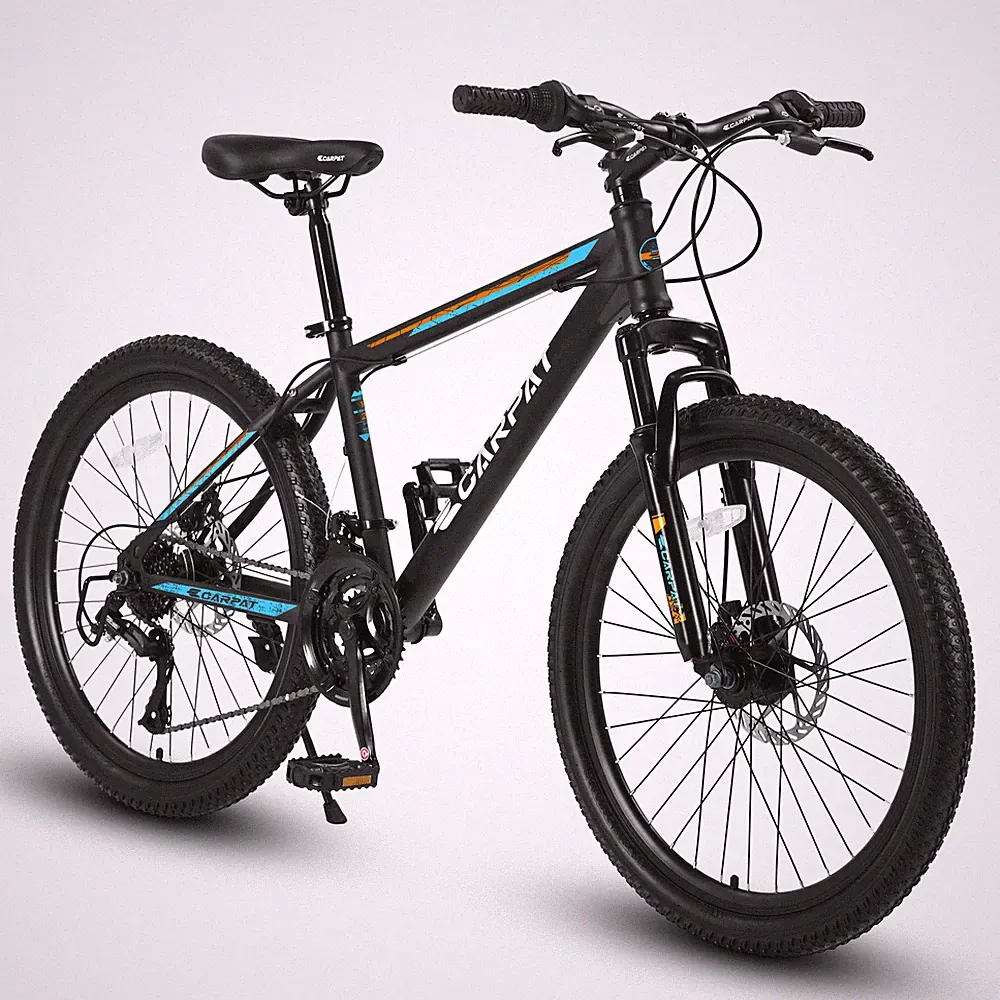 26" Mountain Bike, Shimano 21 Speeds Mechanical Disc Brakes, Carbon Steel Frame