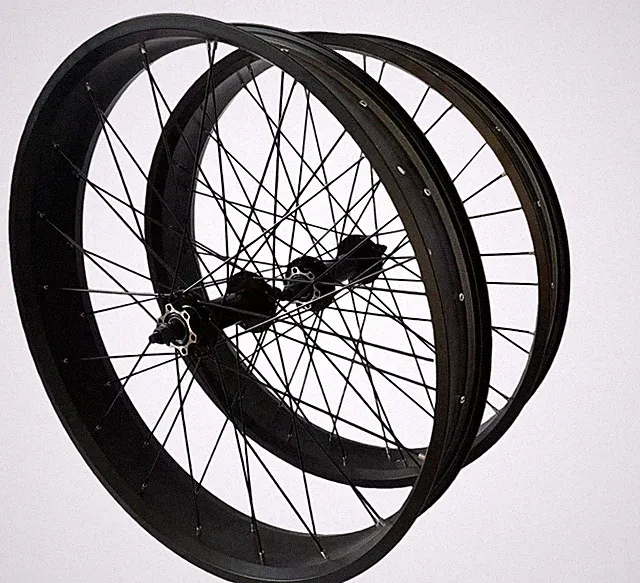 26"x 4 Fat Tire Bike Rim Wheel Set - 12 Gauge Spokes & Flywheel -Snow Bike Wheel