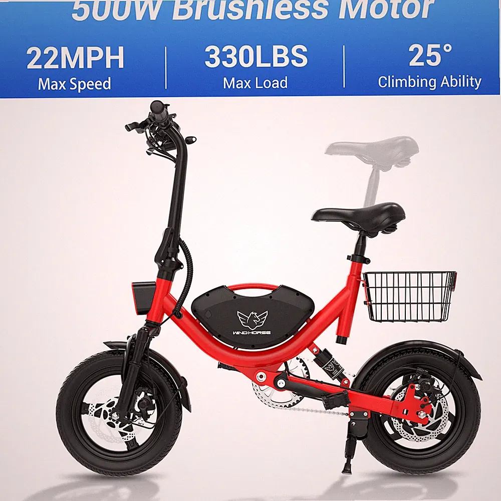36V 500W Folding Electric Bike for Adults 22MPH Electric Bicycle Commuter 35Mile