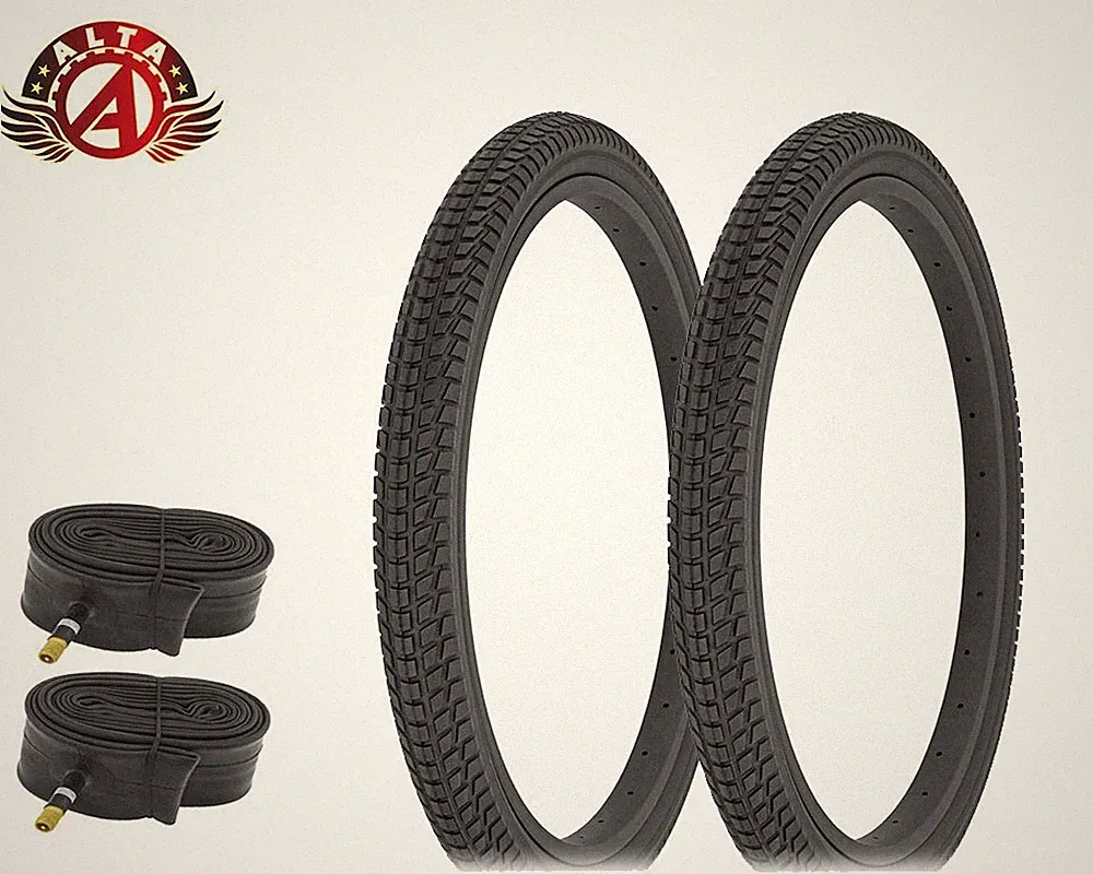ALTA Bicycle 22"x 2.125" ALL Black Wall TIRE (2) TIRES & TUBES.