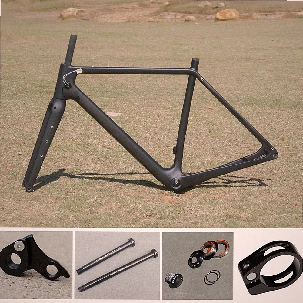 Carbon Matt Gravel Bike bicycle Frame 50cm , 53cm , 55cm , 57cm , 59cm fork