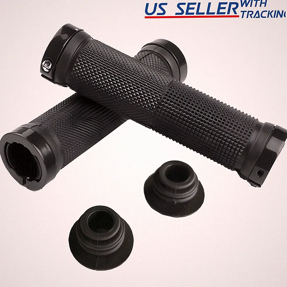 Ergonomic Rubber Bicycle Handlebar MTB Mountain Bike Grips Cycling Lock-On Ends