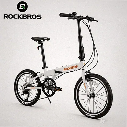 ROCKBROS MBS 20"Folding City Bike,Shimano 8-Speed Aluminium Frame V-Brake White