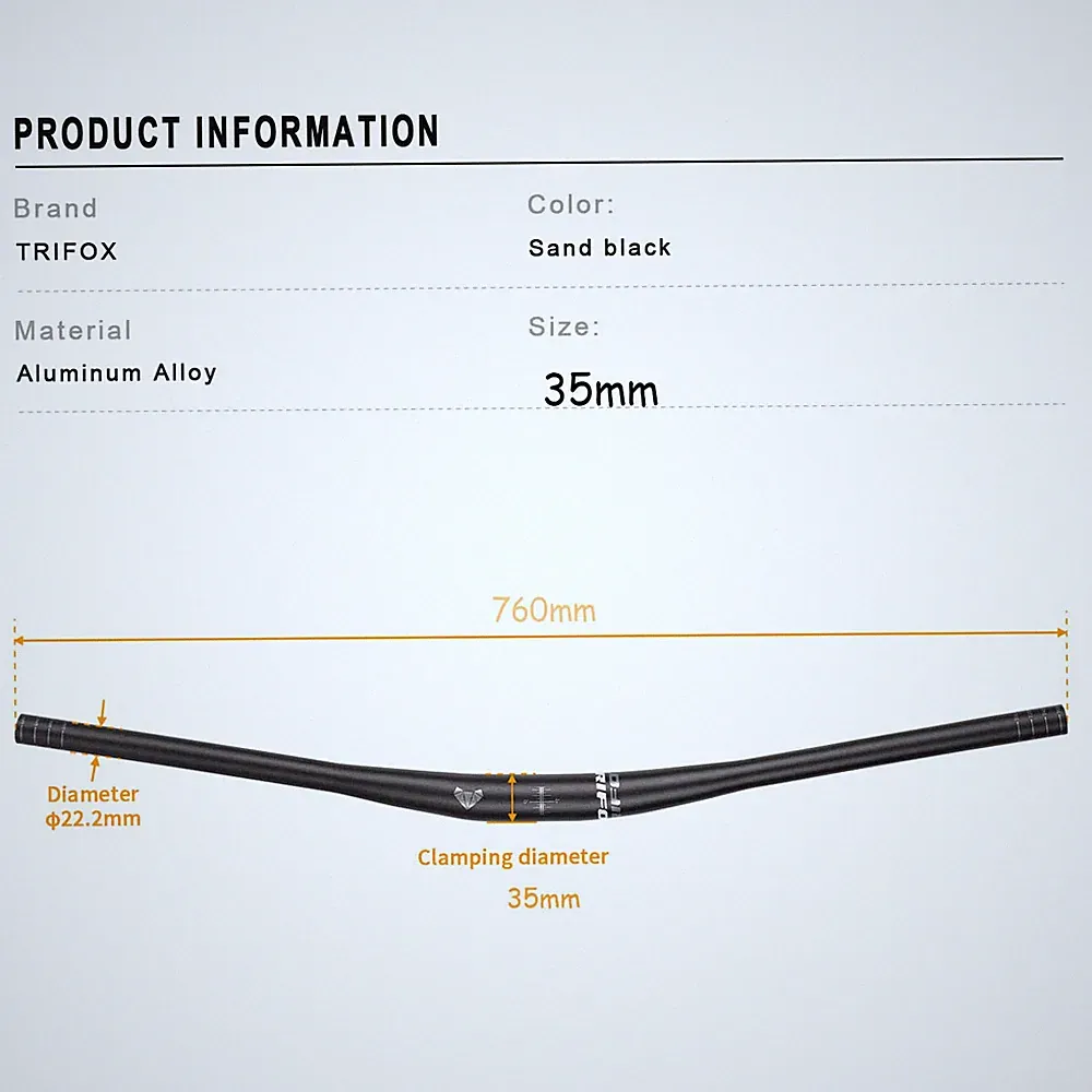 Ultra-light Mountain Bicycle Handlebar 60mm Bike Riser Bar 22mm Diameter