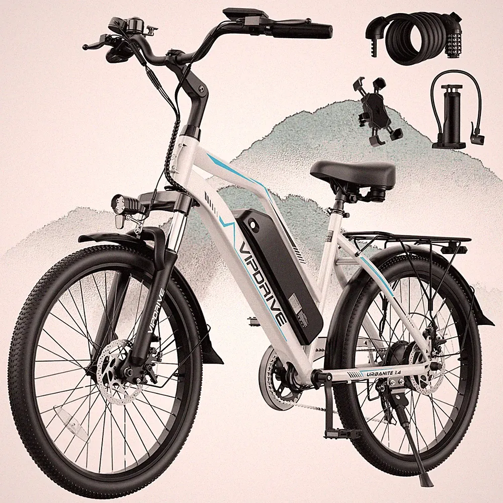 VIPDRIVE 24" Electric Bike 48V Peak 750W Mountain Bicycle for Adult 22MPH E-Bike